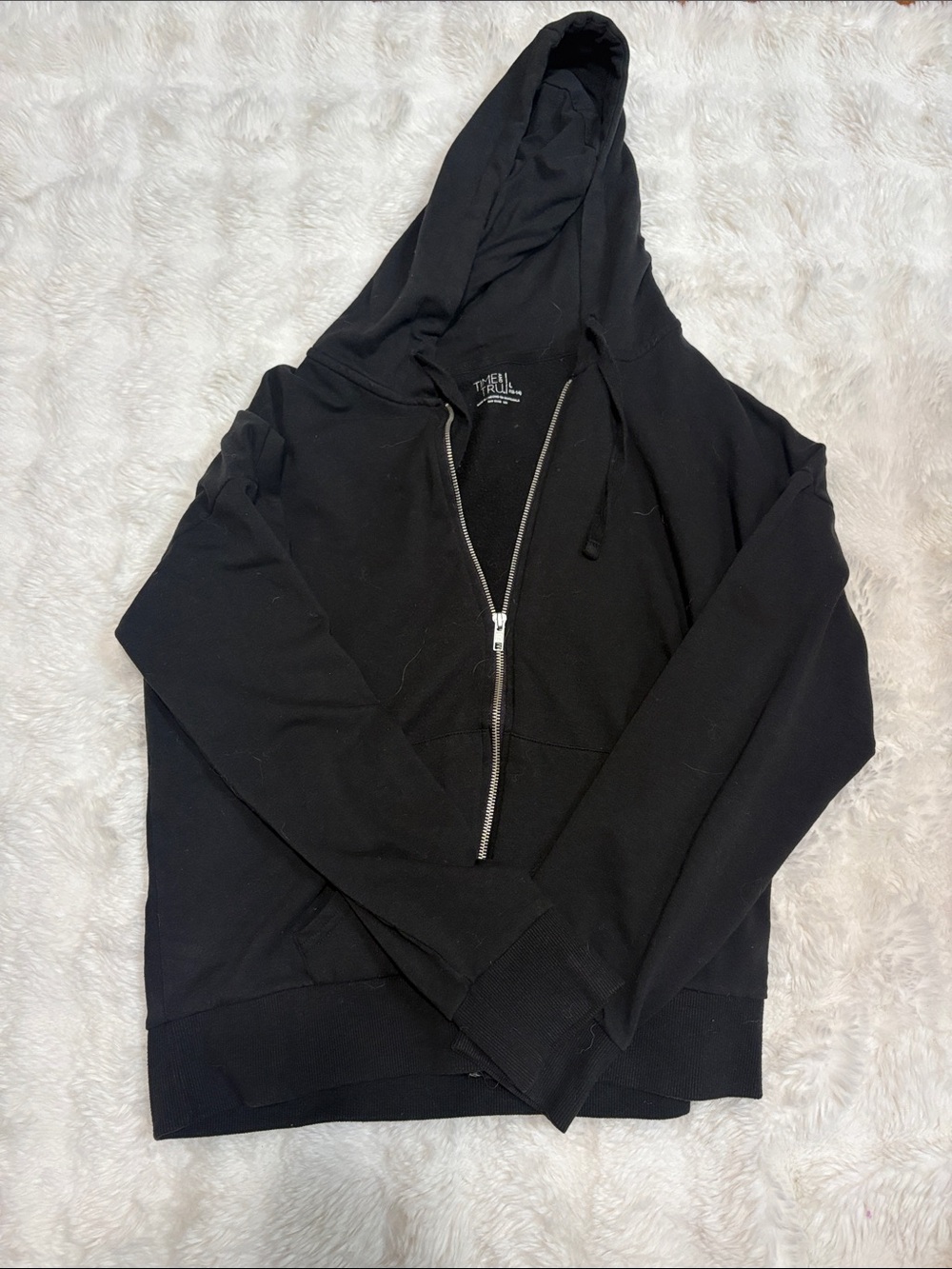 Time and Tru Black Full-Zip Hoodie